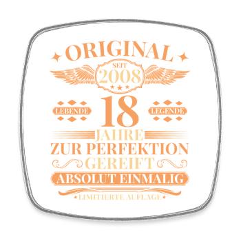 18. Geburtstag Lebende Legende seit 2008 - Viereckiger Kühlschrankmagnet - Weiß - Vorne