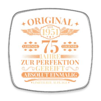 75e anniversaire Légende vivante depuis 1951 - Magnet carré - blanc - Devant