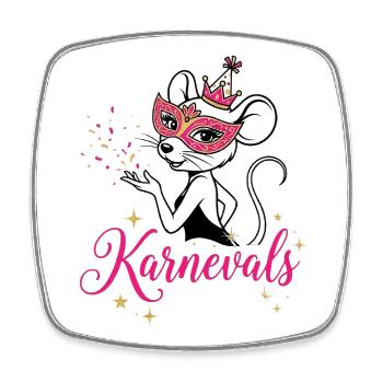 Carnival Mouse - Cologne Girls, Animal Costume - Square fridge magnet - white - Front