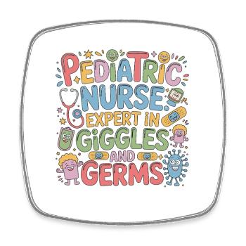 Pediatric Nurse Expert In Giggles And Child Care - Square fridge magnet - white - Front