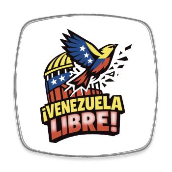 Freies Venezuela - Viereckiger Kühlschrankmagnet - Weiß - Vorne