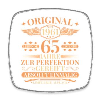 65. Geburtstag Lebende Legende seit 1961 - Viereckiger Kühlschrankmagnet - Weiß - Vorne