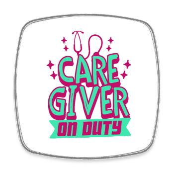 Nurse, geriatric care - Square fridge magnet - white - Front