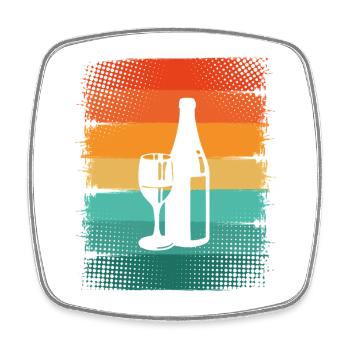 Vin - Magnet carré - blanc - Devant