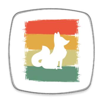 Fuchs - Viereckiger Kühlschrankmagnet - Weiß - Vorne