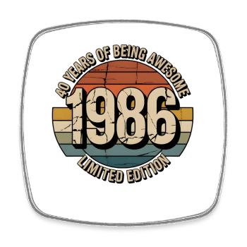 40th Birthday Vintage Shirt – 1986 Retro Gift - Square fridge magnet - white - Front