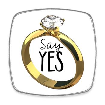 Say Yes! Demande en mariage - Magnet carré - blanc - Devant