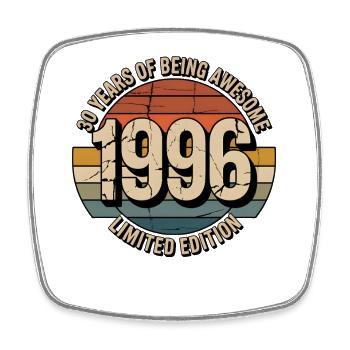 T-shirt vintage pour le 30e anniversaire – Cadeau rétro 1996 - Magnet carré - blanc - Devant