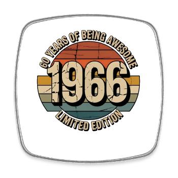 60 Geburtstag Vintage Shirt – 1966 Retro Geschenk - Viereckiger Kühlschrankmagnet - Weiß - Vorne
