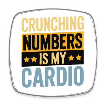 Crunching Numbers - Cardio Finanzhumor - Viereckiger Kühlschrankmagnet - Weiß - Vorne