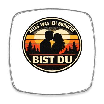 alles was ich brauche bist du, valentinstag - Viereckiger Kühlschrankmagnet - Weiß - Vorne