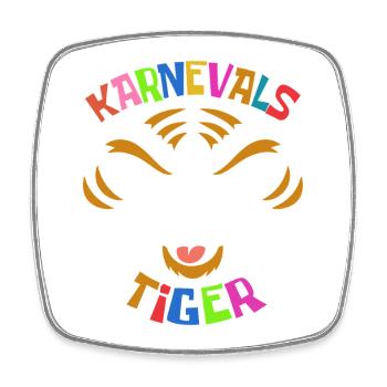 Karnevals Tiger | buntes Faschings Kostüm - Viereckiger Kühlschrankmagnet - Weiß - Vorne