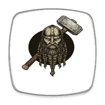 Viking Viking Legend Sailor Odin Raven Fighter - Square fridge magnet - white - Front