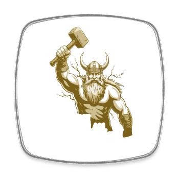 Viking Viking Legend Sailor Odin Raven Fighter - Square fridge magnet - white - Front