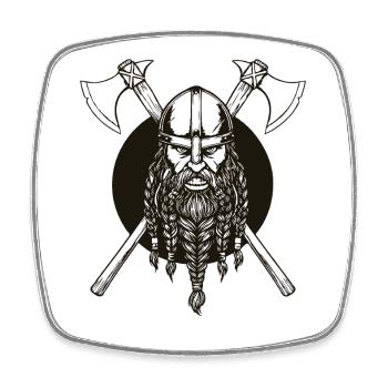 Viking Viking Legend Sailor Odin Raven Fighter - Square fridge magnet - white - Front