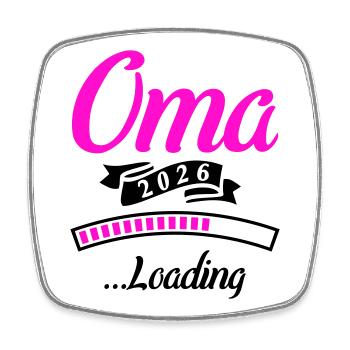 Oma 2026 Loading  - Viereckiger Kühlschrankmagnet - Weiß - Vorne
