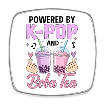 Propulsé par K Pop et Boba Tea - Magnet carré - blanc - Devant