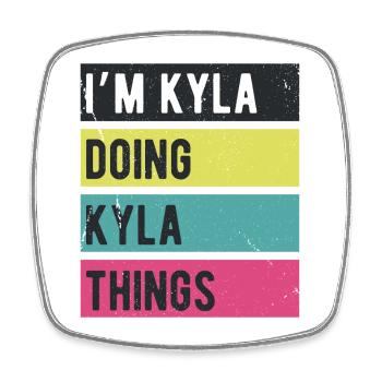 Ich bin Kyla und mache Kyla Things Retro Colors - Viereckiger Kühlschrankmagnet - Weiß - Vorne