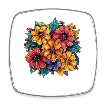 Design aux couleurs florales vibrantes - Magnet carré - blanc - Devant
