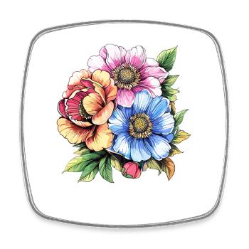 Colored Flower Bouquet Illustration - Square fridge magnet - white - Front