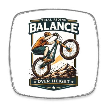 Conception de vélo pour l’équilibre de l’épreuve et de la hauteur - Magnet carré - blanc - Devant