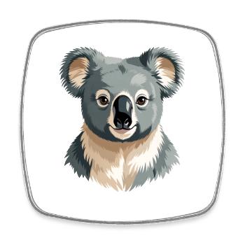 Gentle Koala Portrait - Square fridge magnet - white - Front