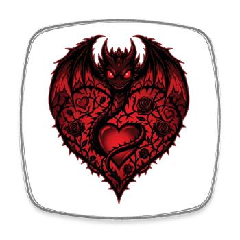 Süßes Herz Romantischer Drachenliebhaber Rosen Liebe - Viereckiger Kühlschrankmagnet - Weiß - Vorne