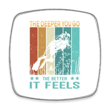 DIVE Diver Outfit - Scuba Diving Retro Look - Square fridge magnet - white - Front