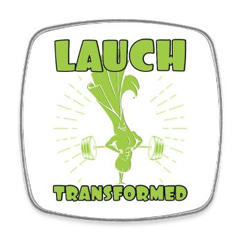 Weightlifter LEEK TRANSFORMED Funny - Square fridge magnet - white - Front