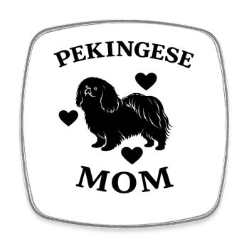 Lustiges Pekinese Mom - Viereckiger Kühlschrankmagnet - Weiß - Vorne