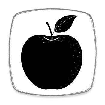 Apple - Square fridge magnet - white - Front