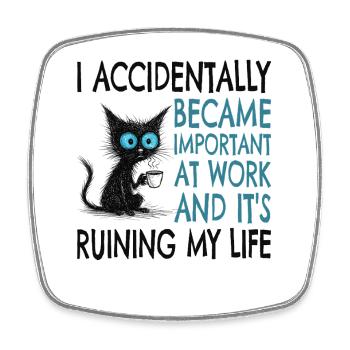 Colleague, Employee, Work, Stress, Work Stress - Square fridge magnet - white - Front