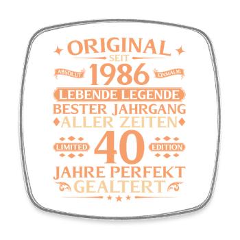 40e anniversaire Vintage 1986 absolument unique - Magnet carré - blanc - Devant