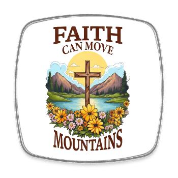 Faith can move Mountains Christian Quotes Jesus - Viereckiger Kühlschrankmagnet - Weiß - Vorne