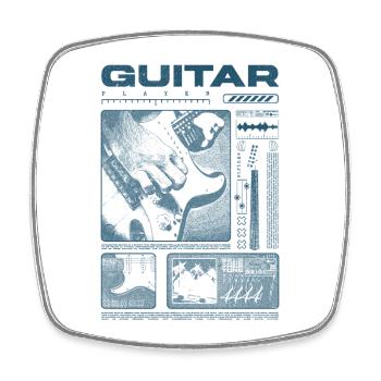 Gitarrist, Rockgitarrist, Streetwear-Musiker - Viereckiger Kühlschrankmagnet - Weiß - Vorne