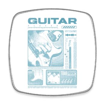 Gitarrist, Rockgitarrist, Streetwear-Musiker - Viereckiger Kühlschrankmagnet - Weiß - Vorne