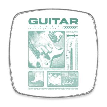 Gitarrist, Rockgitarrist, Streetwear-Musiker - Viereckiger Kühlschrankmagnet - Weiß - Vorne