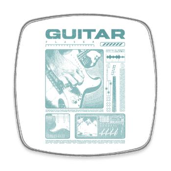 Gitarrist, Rockgitarrist, Streetwear-Musiker - Viereckiger Kühlschrankmagnet - Weiß - Vorne