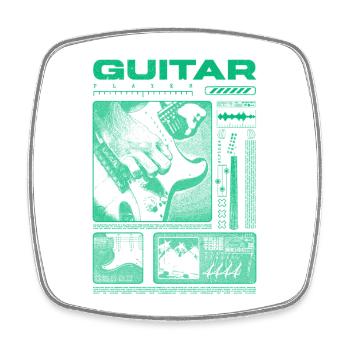 Gitarrist, Rockgitarrist, Streetwear-Musiker - Viereckiger Kühlschrankmagnet - Weiß - Vorne