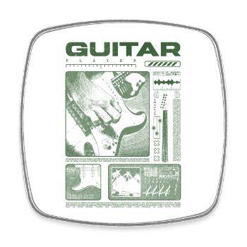 Gitarrist, Rockgitarrist, Streetwear-Musiker - Viereckiger Kühlschrankmagnet - Weiß - Vorne