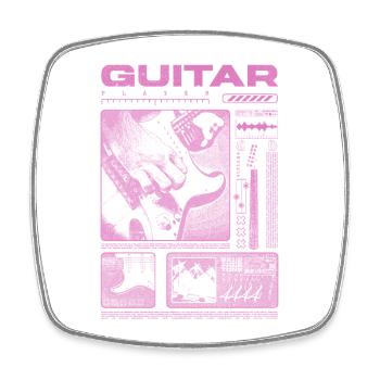 Gitarrist, Rockgitarrist, Streetwear-Musiker - Viereckiger Kühlschrankmagnet - Weiß - Vorne