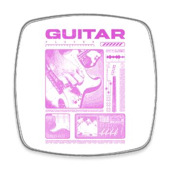 Gitarrist, Rockgitarrist, Streetwear-Musiker - Viereckiger Kühlschrankmagnet - Weiß - Vorne