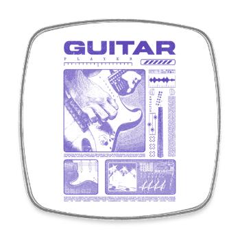 Gitarrist, Rockgitarrist, Streetwear-Musiker - Viereckiger Kühlschrankmagnet - Weiß - Vorne