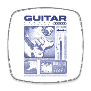 Gitarrist, Rockgitarrist, Streetwear-Musiker - Viereckiger Kühlschrankmagnet - Weiß - Vorne
