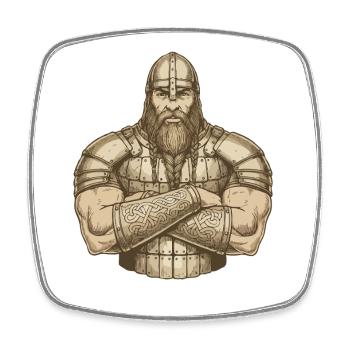 Viking Viking Legend Sailor Odin Raven Fighter - Square fridge magnet - white - Front