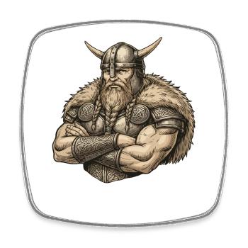 Viking Viking Legend Sailor Odin Raven Fighter - Square fridge magnet - white - Front