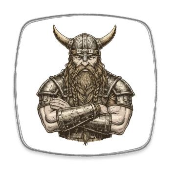 Viking Viking Legend Sailor Odin Raven Fighter - Square fridge magnet - white - Front