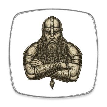 Viking Viking Legend Sailor Odin Raven Fighter - Square fridge magnet - white - Front