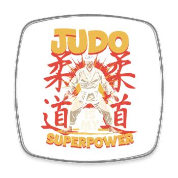 Le judo est mon super-pouvoir - Magnet carré - blanc - Devant