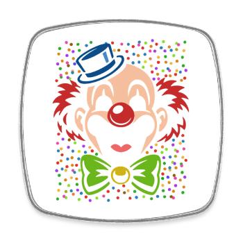 Karnevals Clown | buntes Faschings Kostüm - Viereckiger Kühlschrankmagnet - Weiß - Vorne